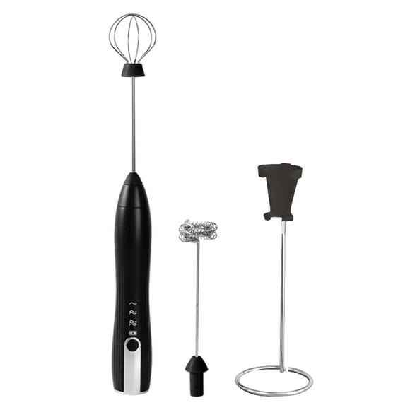 Espumador de leche eléctrico Macarena recargable para café Negro