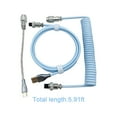 thumbnail image 3 of Coiled Keyboard Cable Coiled USB C to USB A Cable for Gaming Keyboard Coiled Cord 3 Part Detachable Metal RGB Light Double-Sleeved Mechanical Keyboard Cable 1.5m, 3 of 6
