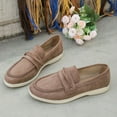 thumbnail image 5 of Khaki Women Casual Solid Color Shallow Mouth Loafers For Spring Outdoor Indoor Comfort Footwear With Non-Slip Bottom And Adjustable Straps, 5 of 9