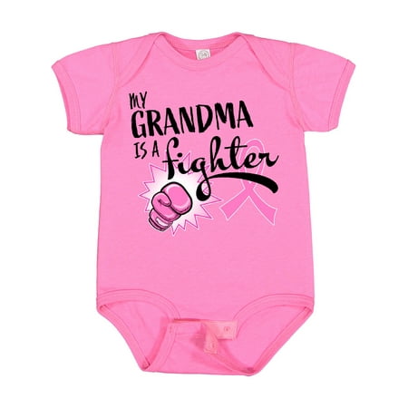 

Inktastic My Grandma is a Fighter Breast Cancer Awareness Boys or Girls Baby Bodysuit