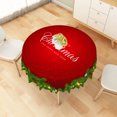 thumbnail image 6 of Duangreer Retro Red Christmas Round Tablecloth, Xmas Branches Decoration, Waterproof Wrinkle Resistant, Table Cover for Holiday Party, Dining, Indoor and Outdoor, 60''Round, 6 of 6