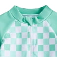thumbnail image 5 of Povozer Toddler Swimsuit Girl 2025 Baby Girl Swimsuit Long Sleeve Ruffled Shell Zip Up Swimwears Toddler Kids Infant Bathing Suit One Piece with Hat for 2-3 Years,Green, 5 of 7