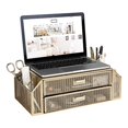 thumbnail image 2 of BLU MONACO Gold Monitor Stand with Drawer â€“ Computer Monitor Riser with Storage â€“ Laptop Stand for Desk with Storage - Laptop Organizer - Desk Organizer with Drawers, 2 of 4