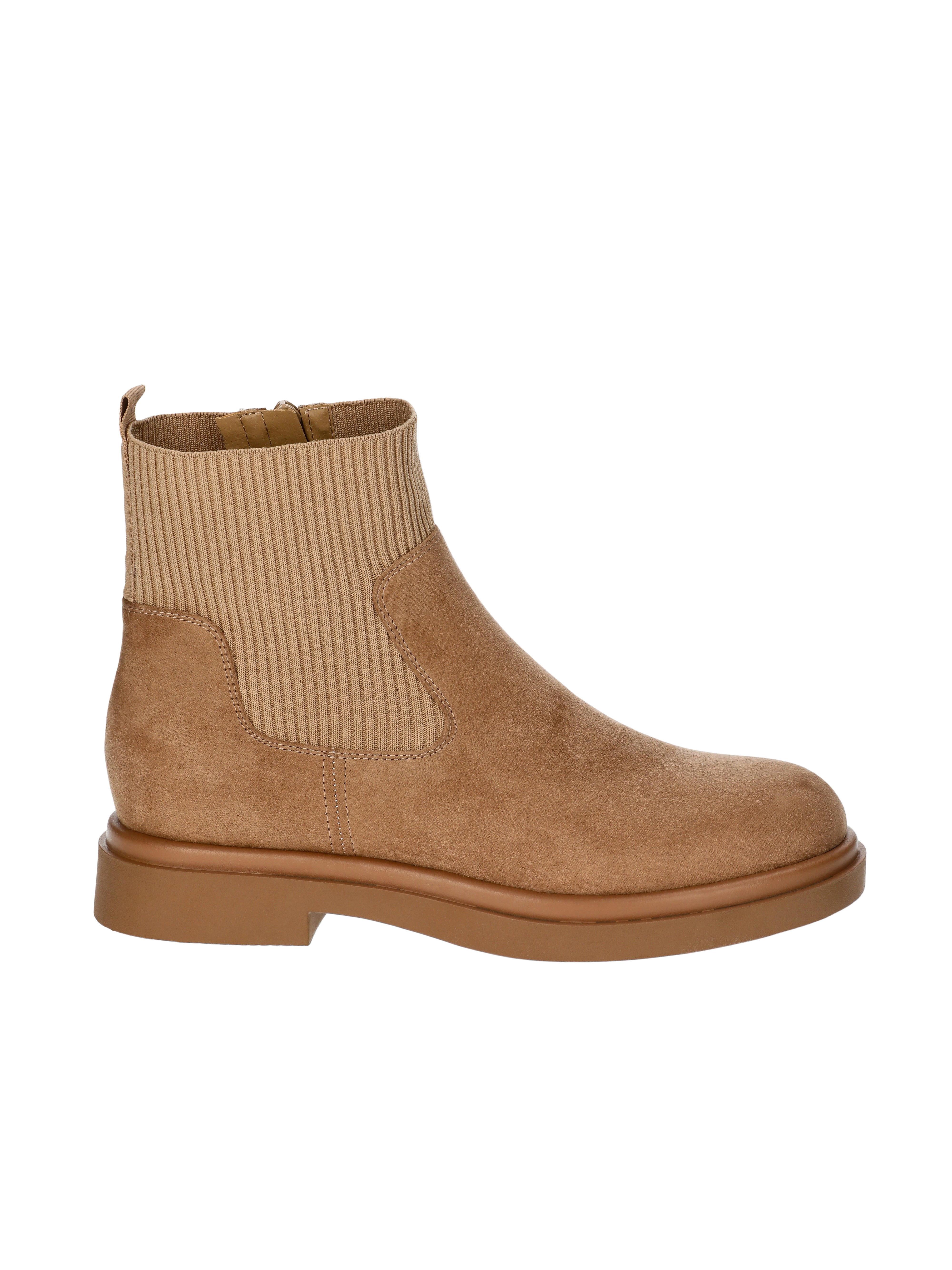 No Boundaries Women's Faux Leather and Knit Chelsea Boots