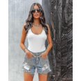 thumbnail image 2 of Pantalones cortos de mezclilla rasgados con borlas de cadena de moda urbana para mujer, 2 of 5