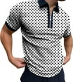 thumbnail image 2 of outfmvch polo shirts for men polka dot polos casual zipper print turn down shirt collar womens tops white, 2 of 6