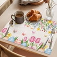 thumbnail image 3 of Spring Floral Easter Placemats Set of 4 Pastoral Tulip Flowers Watercolor Place Mats Indoor Wipeable Table Mats Washable Cloth Dining Table Placemats for Kitchen Holiday Party Home Decor 13x19 Inch, 3 of 9