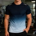 thumbnail image 5 of XFeng.Men's Gradient Color Quick Dry Athletic Short Sleeve T-Shirt, Breathable Crew Neck Running Sports Tee.Blue.L, 5 of 7