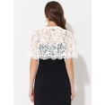 thumbnail image 3 of Capa de encaje Allegra K vestido de noche bolero blanco S, 3 of 4