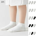 thumbnail image 4 of Xfvqtps 3 Pairs Children Boys and Girls Crew Socks Solid Color Short Tube Ankle Sweat Absorbing Comfort Breathable Soft Cotton Socks for 3-16 Years Beige, 4 of 4
