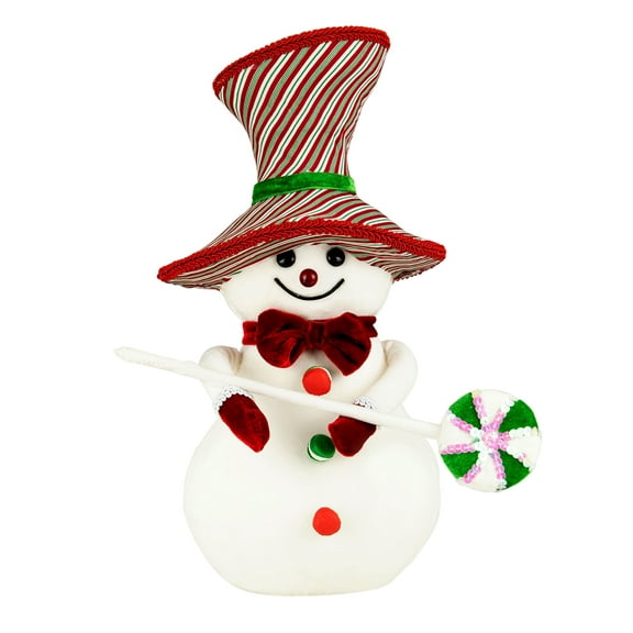 Northlight Snowman with Sequin Lollipop and Striped Hat Christmas Decoration - 15"