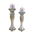 thumbnail image 2 of 12"/14" Traditional Royal Silver Metalic Candle Holder Set, 2 of 2