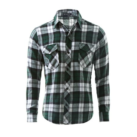 Men's Button Up Plaid Flannel Shirt