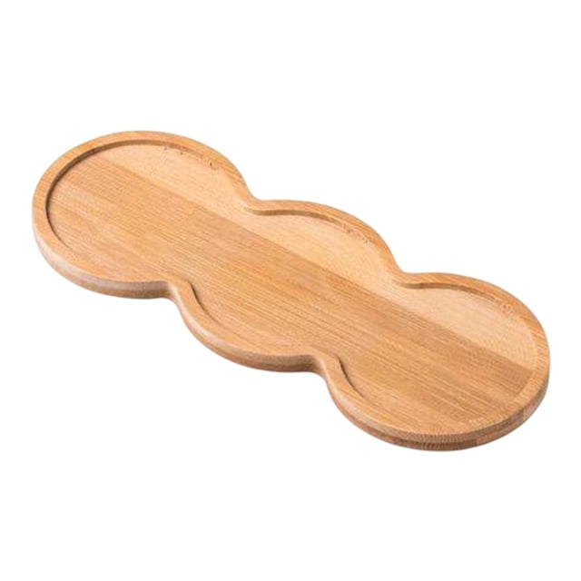 Bandejas de servicio s japonesas Bandeja de servicio Bandeja de comida Bandeja de servicio de bambú decorativa para fiestas, sala de estar, mesa de café Forma de maní SM SunniMix Bandeja de servir