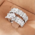 thumbnail image 5 of Charm Cubic Zircon 2 Pcs/set 925 Silver Rings Wedding Engagement Jewelry Sz 6-10, 5 of 9