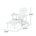 thumbnail image 2 of Kono Outdoor Acacia Wood Reclining Adirondack Chair with Footrest, White, 2 of 7
