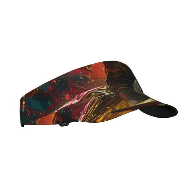 Fotbe Colorful Bull Western Man Visera Deportiva con Diseño, Gorra Abierta Ajustable de Algodón para Mujer y Hombre