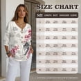 thumbnail image 7 of Xoenoiee Leopard Cherry Blossom Cloud Print Linen Shirts for Women 3/4 Sleeve Button Down Blouses V Neck Casual Loose Fit Cotton Linen Clothes Summer Tops, 4XL, 7 of 7