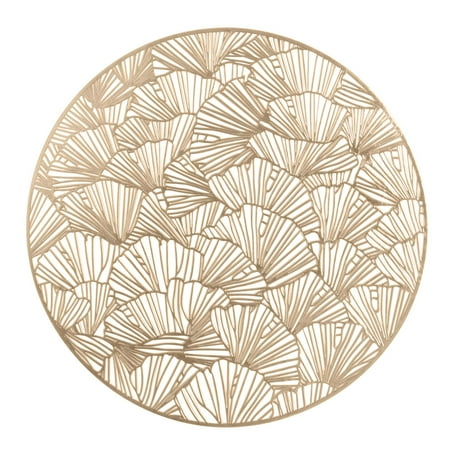 

Home Details Set of Four Round Shell Laser Cut Table Place Mat Gold
