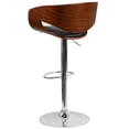 thumbnail image 3 of Walnut Bentwood Adjustable Height Barstool with Black Vinyl Seat, 3 of 4