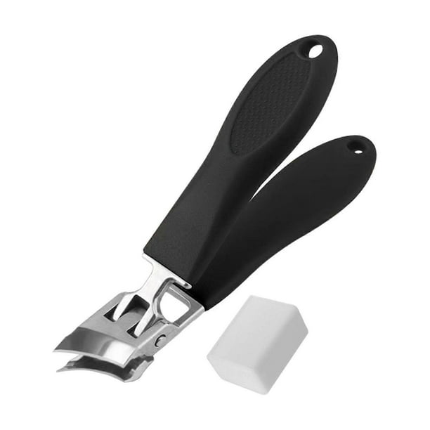 Slanted Nail Clippers for Men & Women, Splashproof Wide-Jaw Nail Clipper, Fingernail & Ingrown Toenail Cutter for Thick Nails & Seniors