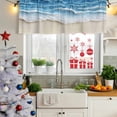 thumbnail image 5 of Blue Coastal Beach Curtain Valances for Windows, Kitchen Valance Window Treatments Panel 2 Pack, Summer Seaside Nautical Beige Rod Pocket Short Curtains for Bathroom Bedroom 54 x 18 Inch, 5 of 8