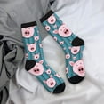 thumbnail image 5 of Gukieu Funny Pig Faces Print Contrast Color Mid-calf Socks, Sweat-wicking Athletic Socks, Unisex Clothing Accessories, 5 of 6