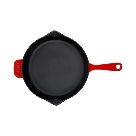 Turgla Cast Iron dia.11" h:2" Round Red Cast Iron Skillet