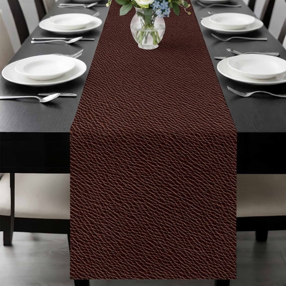 Solid Brown Table Runner 72 Inches Long, Vintage Minimalism Abstract Denim Pattern Kitchen Coffee Dining Table Decoration for Home Party Birthday Wedding Home Decor 14x72 Inches