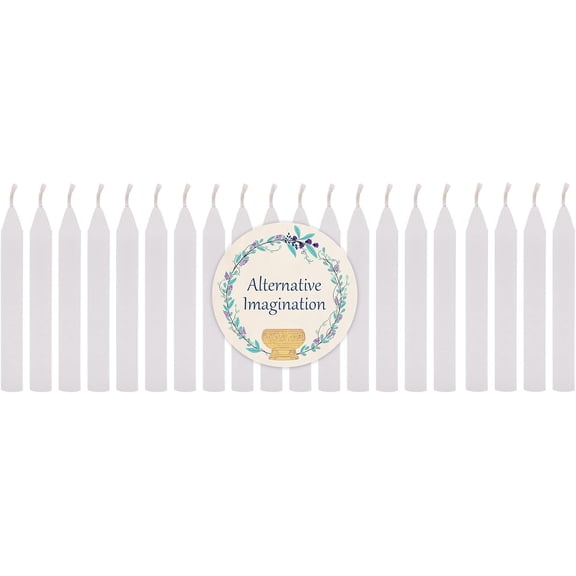 White Chime Candles - 20 Pack of Unscented 4 Inch Mini Taper Candles - Dripless Long Burning Ritual Candles for Meditation, Spell Work, Cleansing, Peace & Home Decor