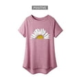 thumbnail image 3 of QAFOPEH Women Crew Neckline Short Sleeve Personalized Half Sunflower T-Shirt Top, 3 of 6