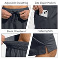 thumbnail image 4 of PUZTLOY Men's Swim Trunks Quick Dry Board Shorts with Zipper Pockets Beach Shorts Bathing Suits for Men - No Mesh Liner-Grey S-3XL, 4 of 11