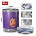 thumbnail image 3 of 12oz Tumblers Purple Halloween Pumpkins Bats and Spiders Vacuum Insulated Stainless Steel Travel Tumbler Cups Mug with Lid and Straw for Beer,Coffee,Beverages with Cleaning Brush for Cold & Hot Drinks, 3 of 5