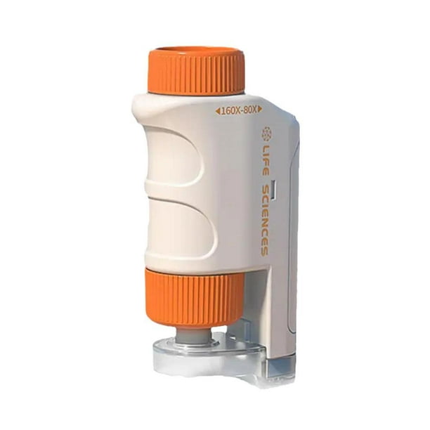 CAIROYAR 1 microscopio de bolsillo, microscopio de mano con luces LED de aumento de 60x-120x;
