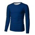 thumbnail image 5 of Mens Long Sleeve Shirts Crewneck T Shirts Fall Tops Casual Basic Tees Clothes Dark Blue S, 5 of 6