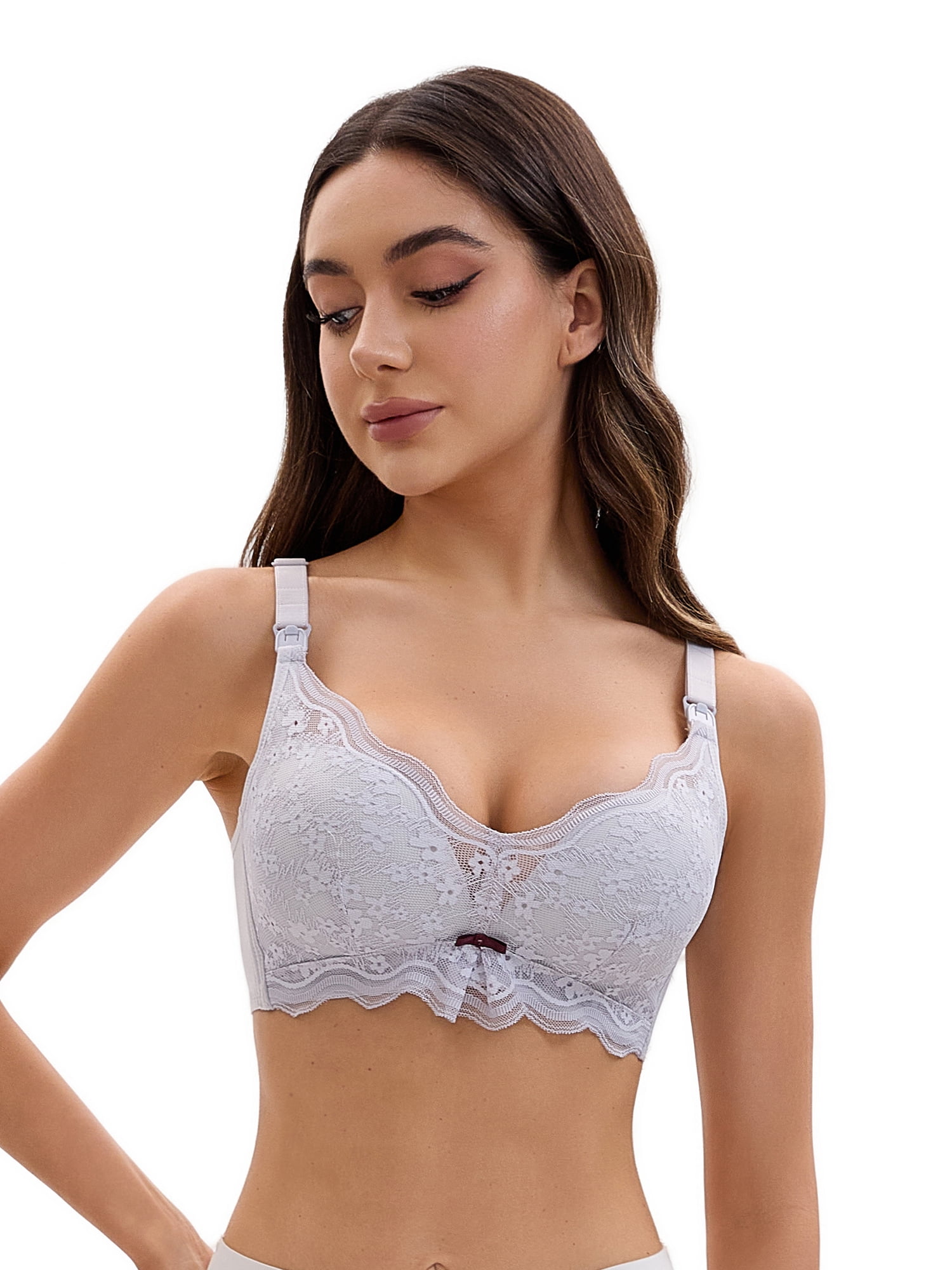 Unique Bargains Wirefree Maternity Bralette Nursing Bra C 36 Grey