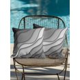 thumbnail image 4 of Outdoor Throw Pillow Set of 2, Black Grey Ombre Waterproof Pillow with Insert Included, Modern Geometric Abstract Aesthetic Cream Decorative Accent Cushion Sofa Pillows for Patio Porch, 18 x 18 In, 4 of 8