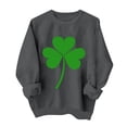 thumbnail image 2 of St. Patrick's Day Sweatshirt for Women Crewneck Long Sleeve Classic Solid Shamrock Graphic Relaxed Fit Comfy Cotton Blend Irish Holiday Clothes, 2 of 6