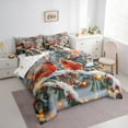 thumbnail image 3 of Manfei Christmas Bird Robin Twin Bedding Sets 7-Piece for Kid, Winter Flower Plant Bedding Comforter Set, Countryside Reversible Sheet Sets, Microfiber Bedroom Decor, 3 of 7