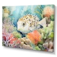thumbnail image 2 of Designart "Guardian Pufferfish Of The Coral Realm I" Coastal Coral Under Water Canvas Prints, 2 of 7