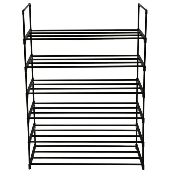 Cfowner 6 Tiers Shoe Rack Shoe Tower Shelf Storage Organizer For Bedroom, Entryway, Hallway, Black