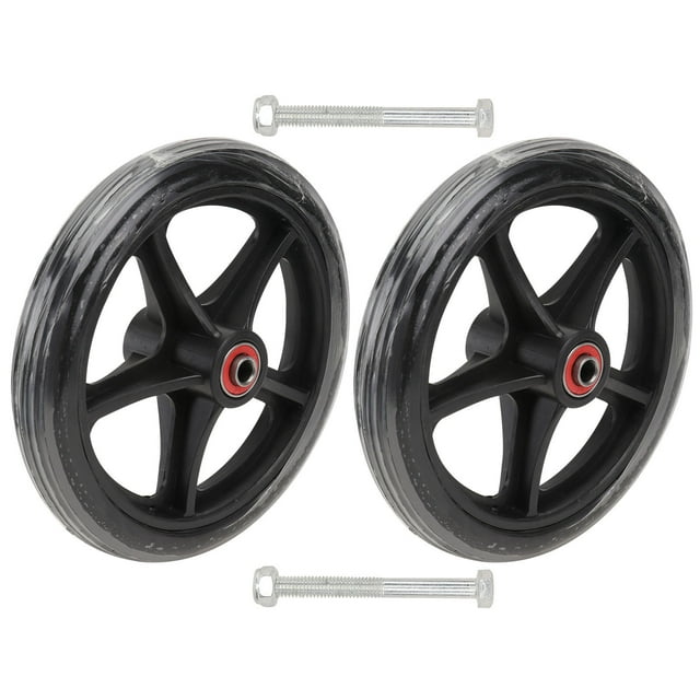 USHOBE Roulettes avant pour Fauteuil Roulant, 2 Pcs Roues avant de Remplacement pour Fauteuil Roulant, Pneu Plein Résistant à l'Usure de 7 Pouces