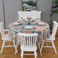 thumbnail image 2 of Round Waterproof Tablecloth 60×60 Inch, Vintage Floral Reusable Indoor/Outdoor Durable Table Cover for Party Kitchen Dinner Room Decor, 2 of 6