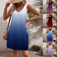 thumbnail image 1 of Sentmoon Robe de Soirée Formelle Mode Urbaine Sans Manches à Col en V Robes Semi-Formelles pour Femmes 2026 Été Couleur Dégradée avec Poches Coupe Régulière Robe Chemise Bleu TG, 1 of 6