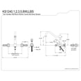 thumbnail image 5 of Kingston Brass KS1243WLLBS Wilshire Double-Handle Wall-Mount Bridge Kitchen Faucet with Brass Sprayer, Antique Brass, 5 of 8