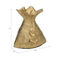 thumbnail image 4 of Modern Metal Money Bag Sculpture for Home Decor Accent - Ornaments for Bathroom, Office, and Living Room Styling - Sculptural Figurine for Shelf or Coffee Table Display - 8", Gold & Metallic, 4 of 14
