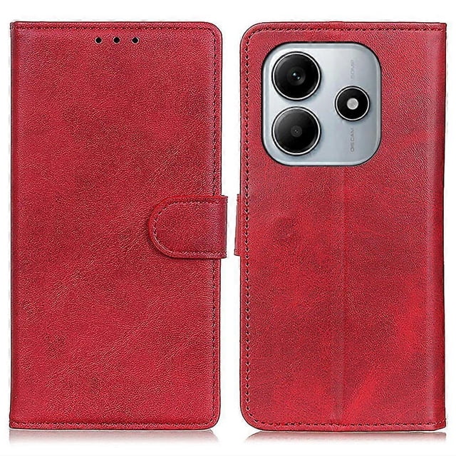 For Xiaomi Redmi Note 14 4G (164.84x78.15x8.16mm) Case Cowhide Texture Leather Wallet Stand Phone Co