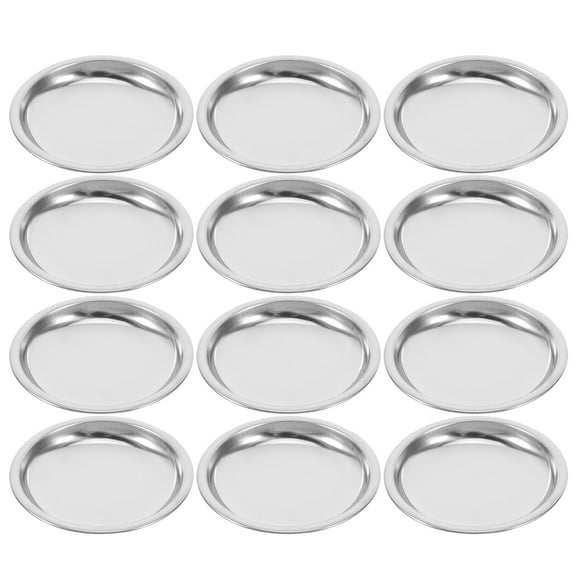 Hemoton 12pcs Metal Tea Bag Saucer Tea Bag Storage Dish Stainless Steel Tea Bag Plate Tea Bag Holder For Household Office Tea Room Tea Bag Organizer