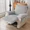 Grey, variant on XUELC Winter Universal Cube Lounge Chair Cover, Plush Sofa Cover with Side Pockets—Machine-Washable Furniture Protector, Resists Pet and Child Scratches, Non-Slip Backing
