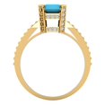 thumbnail image 4 of 2.45 ct Emerald Cut Simulated Turquoise Solitaire with Accents Engagement Ring for Women in 18K Yellow Gold, 4 of 5